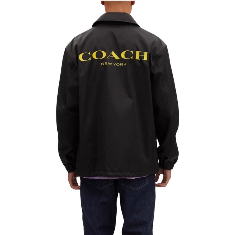 COACH  Black Letter Print Single-Breasted Jacket with Turn-Down Collar. CK508-BLK 圖 4