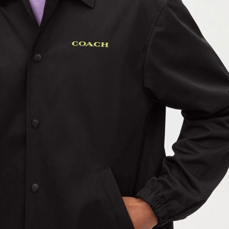 COACH  Black Letter Print Single-Breasted Jacket with Turn-Down Collar. CK508-BLK 圖 5