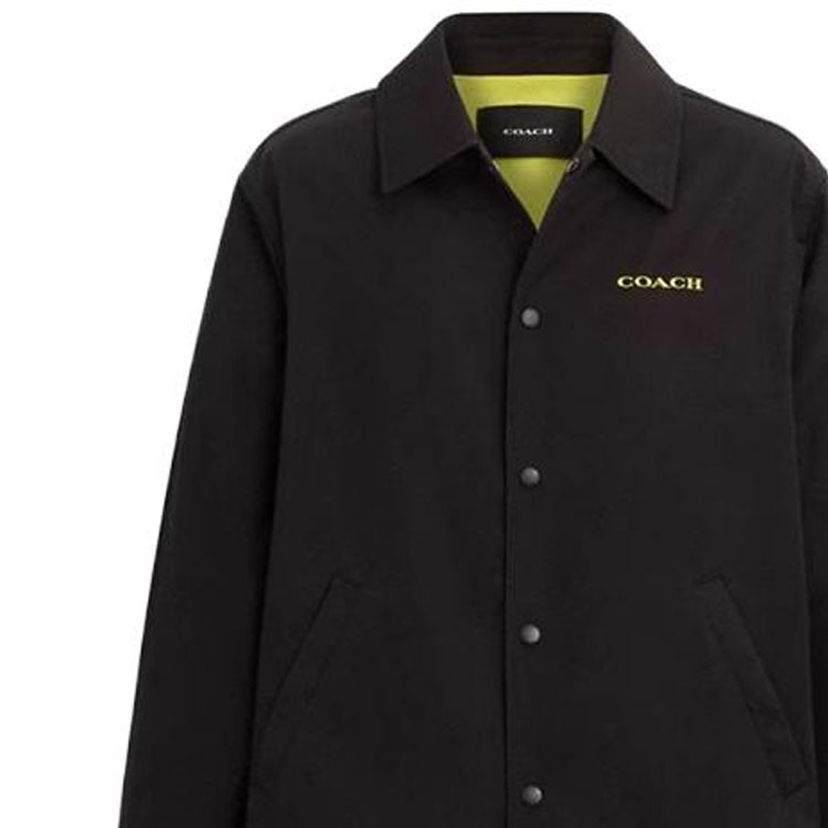 COACH  Black Letter Print Single-Breasted Jacket with Turn-Down Collar. CK508-BLK 圖 7