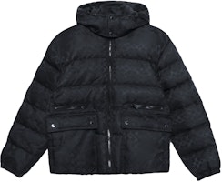 COACH Black Logo Print Long Sleeve Hooded Down Jacket CD759-BK COACH Black Logo Print Long Sleeve Hooded Down Jacket CD759-BK