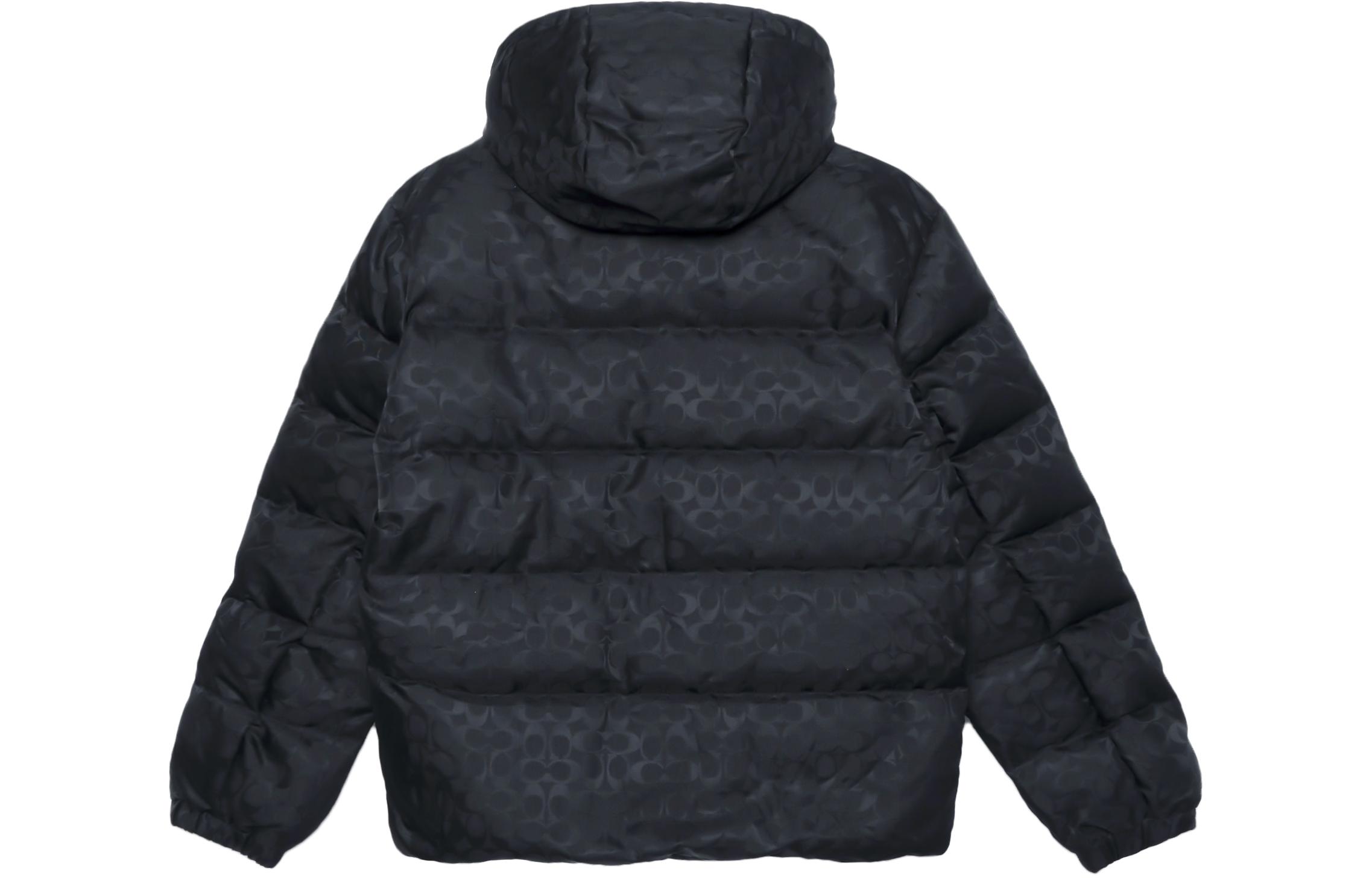 Lookbook COACH 黑色標誌印花連帽羽絨外套長袖 CD759-BK