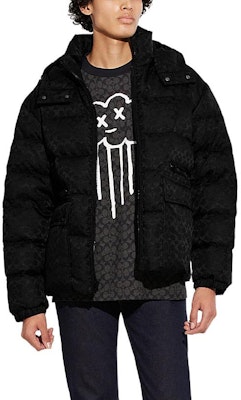 COACH 黑色標誌印花連帽羽絨外套長袖 CD759-BK Shop COACH 黑色標誌印花連帽羽絨外套長袖 CD759-BK