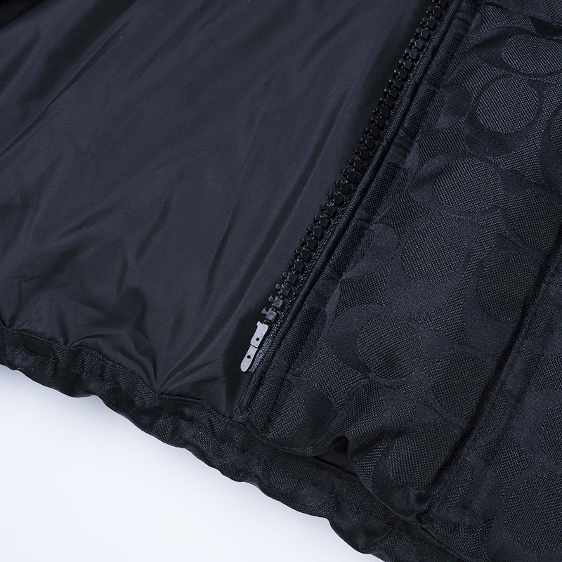 Details for COACH 黑色標誌印花連帽羽絨外套長袖 CD759-BK