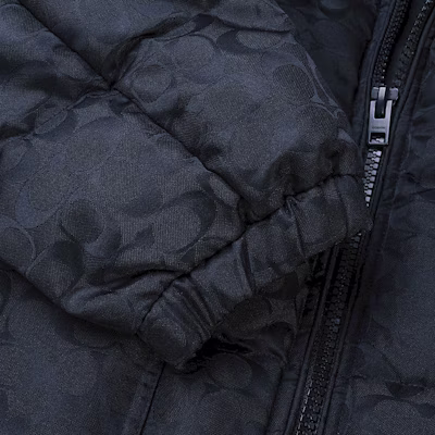 COACH 黑色標誌印花連帽羽絨外套長袖 CD759-BK Sizing COACH 黑色標誌印花連帽羽絨外套長袖 CD759-BK