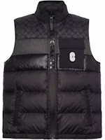 COACH Black Logo Print Sleeveless Down Vest Casual Zip Jacket CG626-R81 COACH Black Logo Print Sleeveless Down Vest Casual Zip Jacket CG626-R81