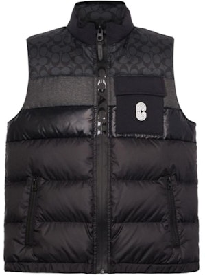 COACH Black Logo Print Sleeveless Down Vest Casual Zip Jacket CG626-R81 Order COACH Black Logo Print Sleeveless Down Vest Casual Zip Jacket CG626-R81