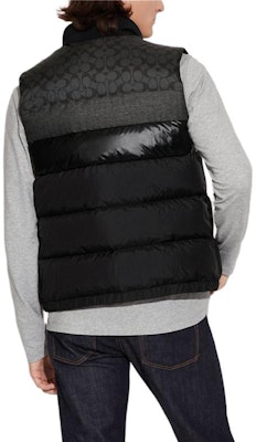 COACH Black Logo Print Sleeveless Down Vest Casual Zip Jacket CG626-R81 Shop COACH Black Logo Print Sleeveless Down Vest Casual Zip Jacket CG626-R81