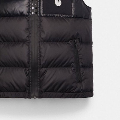 COACH Black Logo Print Sleeveless Down Vest Casual Zip Jacket CG626-R81 Sizing COACH Black Logo Print Sleeveless Down Vest Casual Zip Jacket CG626-R81