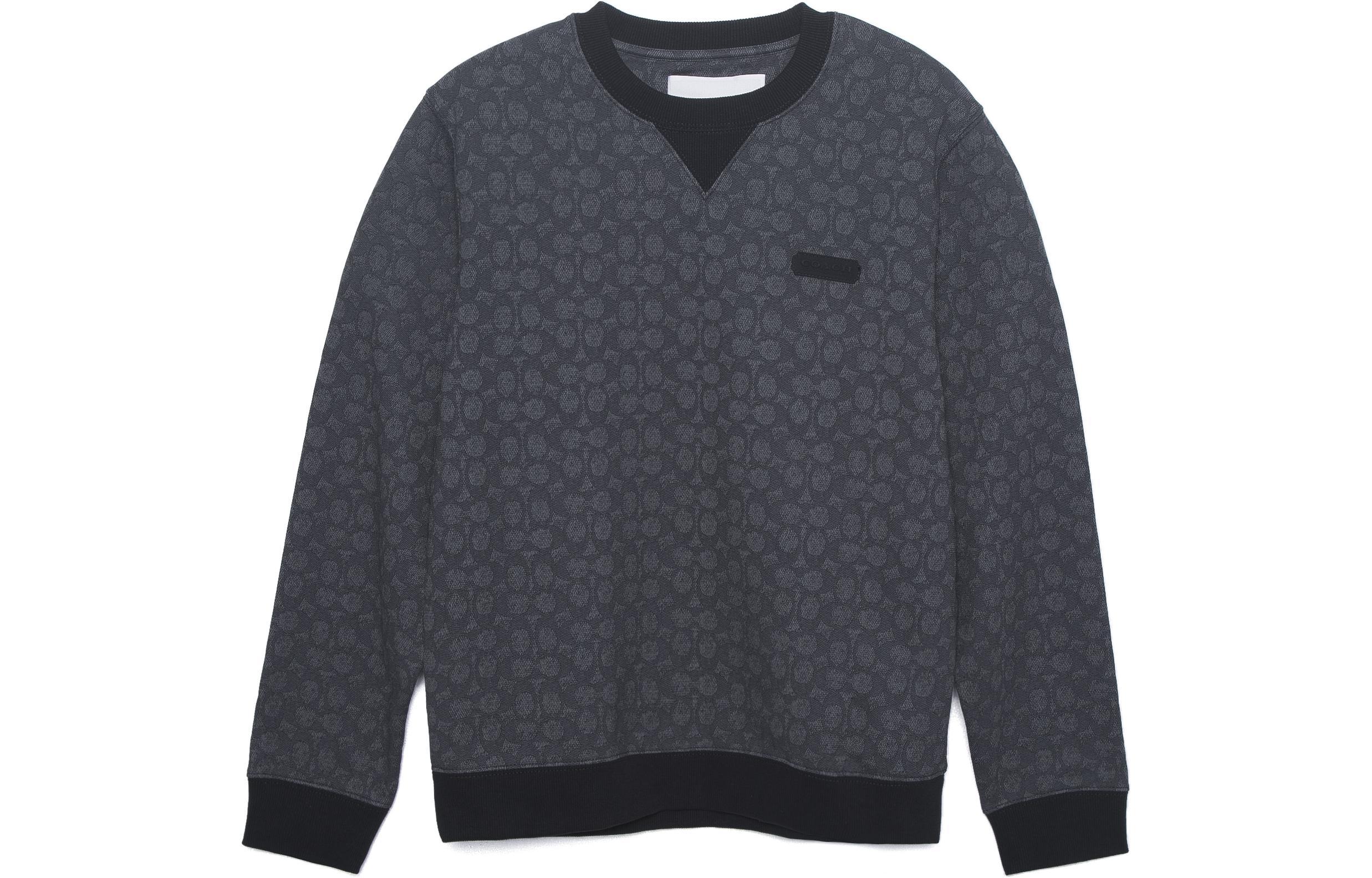 COACH  Black Pullover Sweatshirt with Logo Letter Design. CB490-R8E