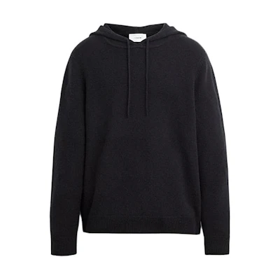 COACH Black Solid Color Hooded Casual Long Sleeve Sweater. CS474-BLK