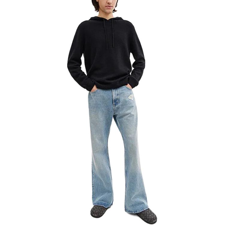 Lookbook COACH 黑色純色連帽休閒長袖毛衣. CS474-BLK