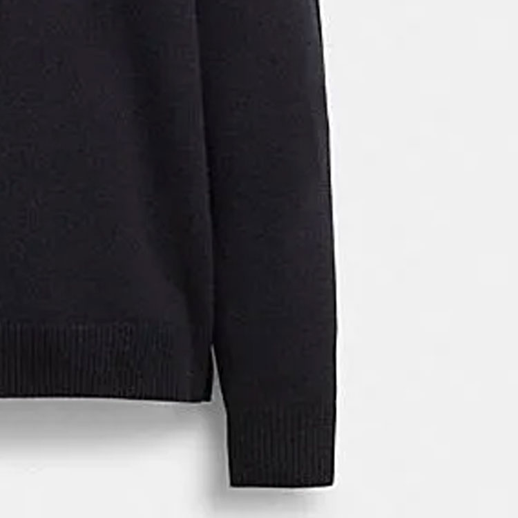 Sizing COACH 黑色純色連帽休閒長袖毛衣. CS474-BLK