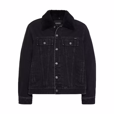 COACH Black Solid Color Long Sleeve Casual Jacket SS23 Collection. CB666-SDP