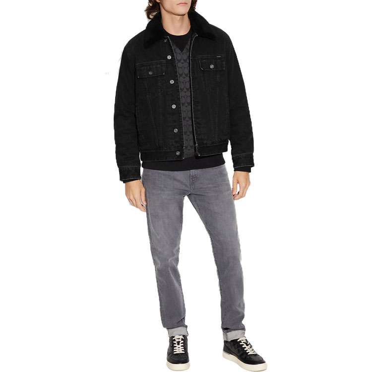 COACH  Black Solid Color Long Sleeve Casual Jacket SS23 Collection. CB666-SDP 圖 3