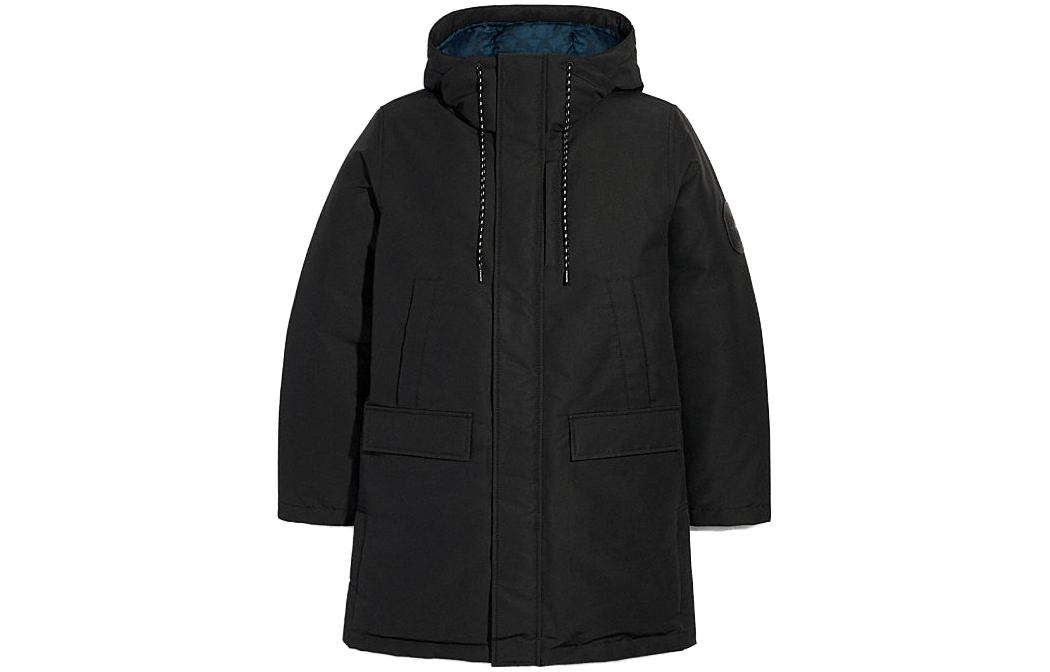 COACH  Black Solid Color Mid-Length Parka Jacket. 6517-BLK 圖 2