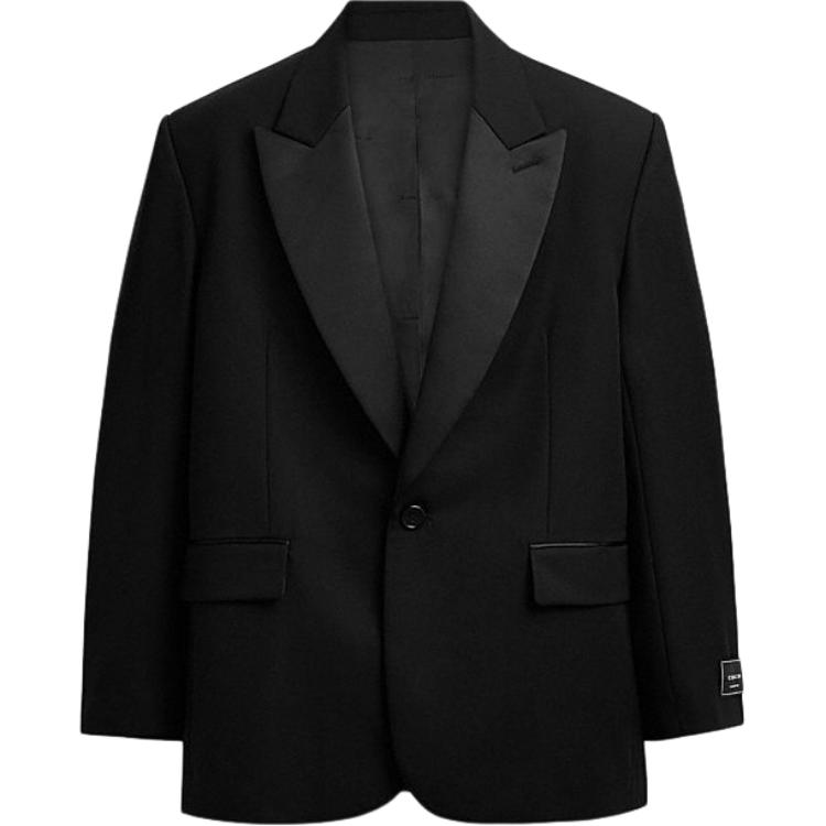 COACH  Black Solid Tailcoat Single-Breasted Long-Sleeve Blazer FW24. CV994-BLK