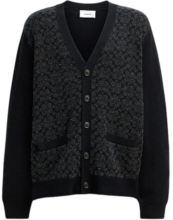 coach-black-v-neck-logo-knit-cardigan-ss-24-collection-cw-943-blk