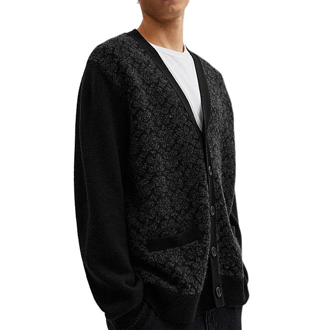 Purchase COACH Cardigan Rajut Logo V-Leher Hitam Koleksi SS24 CW943-BLK