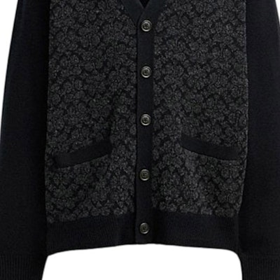 COACH Cardigan Rajut Logo V-Leher Hitam Koleksi SS24 CW943-BLK Sizing COACH Cardigan Rajut Logo V-Leher Hitam Koleksi SS24 CW943-BLK