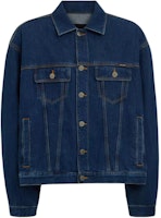 COACH Blue Denim Jacket with Letter Print and Turn-Down Collar. CO801-COK COACH Blue Denim Jacket with Letter Print and Turn-Down Collar. CO801-COK