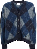 COACH Blue Diamond Pattern V-Neck Knit Cardigan Long Sleeve. CU467-NAY COACH Blue Diamond Pattern V-Neck Knit Cardigan Long Sleeve. CU467-NAY