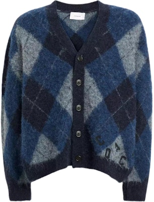 コーチ ブルーダイヤモンド柄 Vネック ニットカーディガン 長袖 CU467-NAY Buy コーチ ブルーダイヤモンド柄 Vネック ニットカーディガン 長袖 CU467-NAY