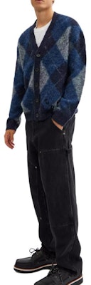 コーチ ブルーダイヤモンド柄 Vネック ニットカーディガン 長袖 CU467-NAY Lookbook コーチ ブルーダイヤモンド柄 Vネック ニットカーディガン 長袖 CU467-NAY