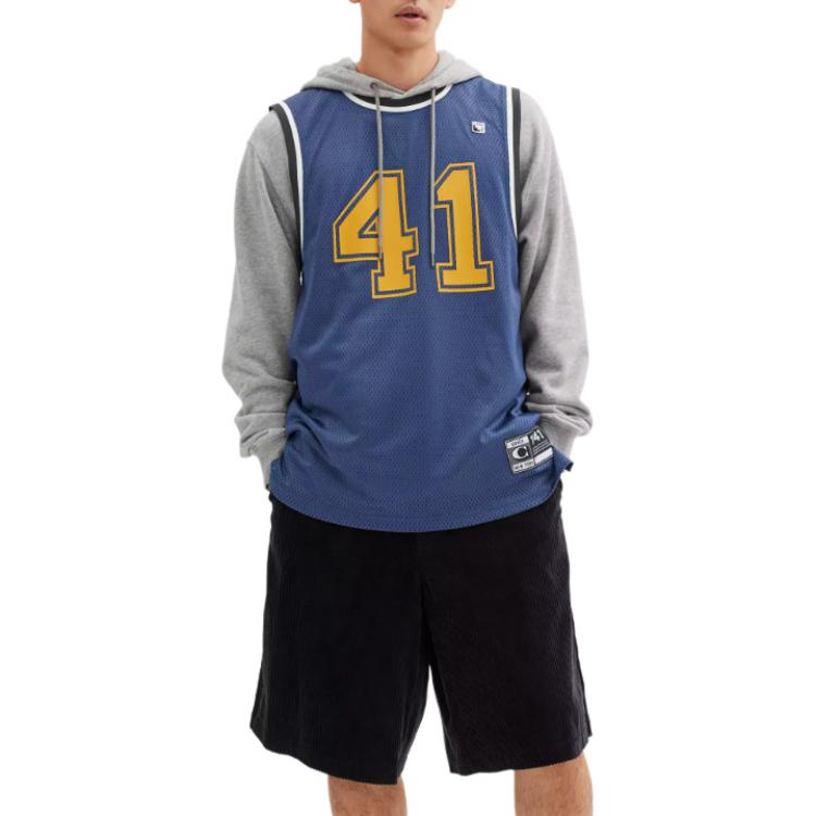 Shop COACH Camiseta Sin Mangas Casual Azul con Logotipo Estampado. CJ380-DEB