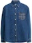 Order COACH Blue Long Sleeve Button-Up Shirt with Patch Pocket Design CV458-COK