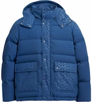 COACH Blue Printed Hooded Zip-Up Down Jacket. CL861-DEB COACH Blue Printed Hooded Zip-Up Down Jacket. CL861-DEB