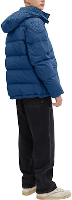 コーチ ブルー プリント フード付き ジップアップ ダウンジャケット. CL861-DEB Lookbook コーチ ブルー プリント フード付き ジップアップ ダウンジャケット. CL861-DEB