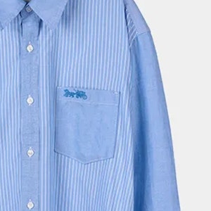 COACH 藍色條紋繡字母標誌襯衫 SS24 CO870-NF5 Purchase COACH 藍色條紋繡字母標誌襯衫 SS24 CO870-NF5