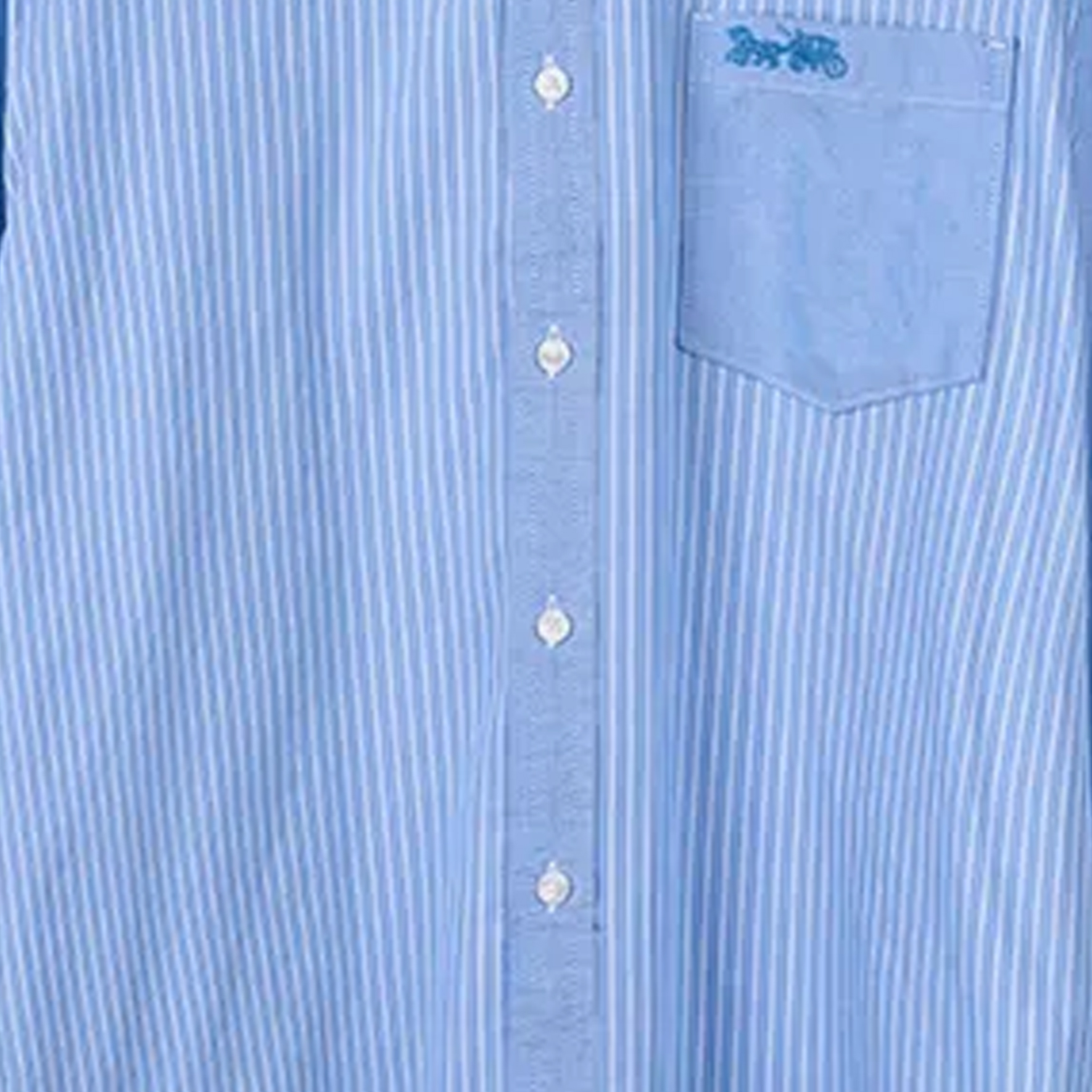 Sizing COACH 藍色條紋繡字母標誌襯衫 SS24 CO870-NF5