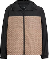 COACH Brown Hooded Colorblock Zip-Up Jacket Windbreaker CV310-RYU COACH Brown Hooded Colorblock Zip-Up Jacket Windbreaker CV310-RYU
