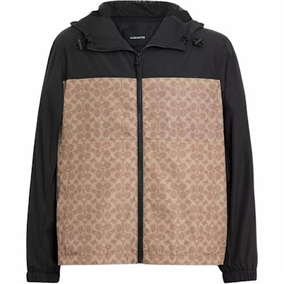 COACH 棕色拼接拉鍊連帽風衣外套 CV310-RYU Order COACH 棕色拼接拉鍊連帽風衣外套 CV310-RYU