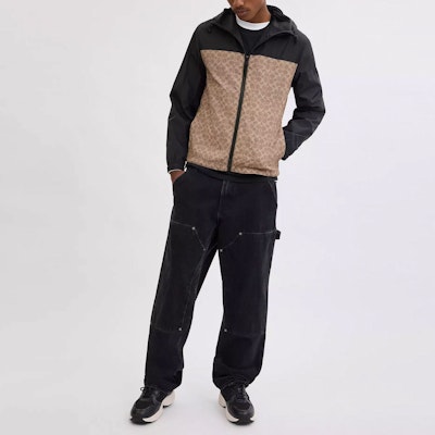 COACH 棕色拼接拉鍊連帽風衣外套 CV310-RYU Lookbook COACH 棕色拼接拉鍊連帽風衣外套 CV310-RYU