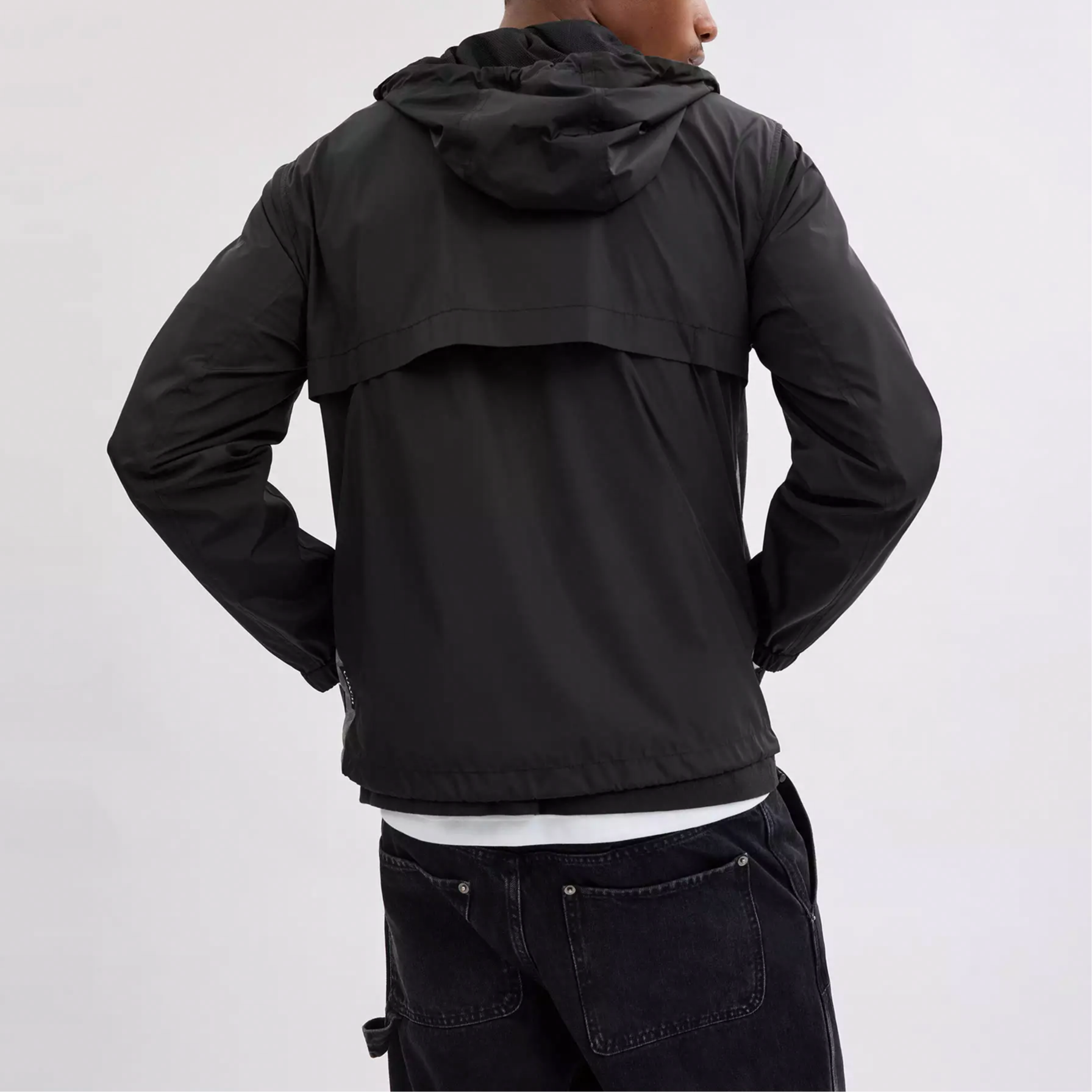 Shop COACH 棕色拼接拉鍊連帽風衣外套 CV310-RYU