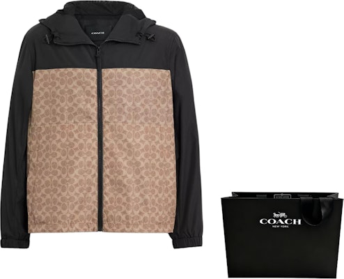 COACH 棕色拼接拉鍊連帽風衣外套 CV310-RYU Details for COACH 棕色拼接拉鍊連帽風衣外套 CV310-RYU