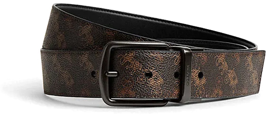 コーチ ブラウンレザーベルト キャリッジプリント ピンバックル 3.8cm. CM341_VTO Order コーチ ブラウンレザーベルト キャリッジプリント ピンバックル 3.8cm. CM341_VTO