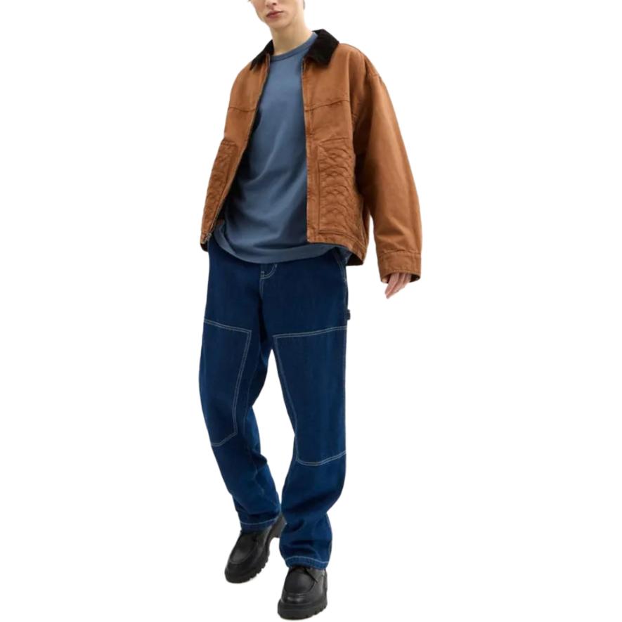 Lookbook COACH  Brown Leather Detail Workwear Zip-Up Buckle Jacket. CW691-BRN