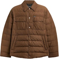 COACH Brown Solid Color Down Jacket with Single-Breasted Long Sleeves. CT733-WPK COACH Brown Solid Color Down Jacket with Single-Breasted Long Sleeves. CT733-WPK
