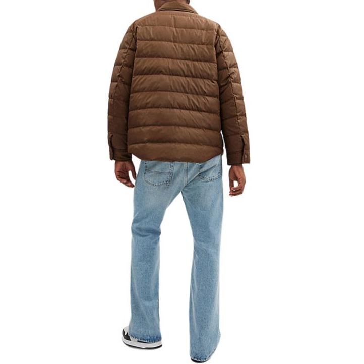 Shop COACH  Brown Solid Color Down Jacket with Single-Breasted Long Sleeves. CT733-WPK