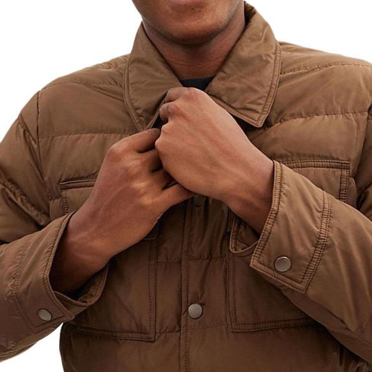 Purchase COACH  Brown Solid Color Down Jacket with Single-Breasted Long Sleeves. CT733-WPK