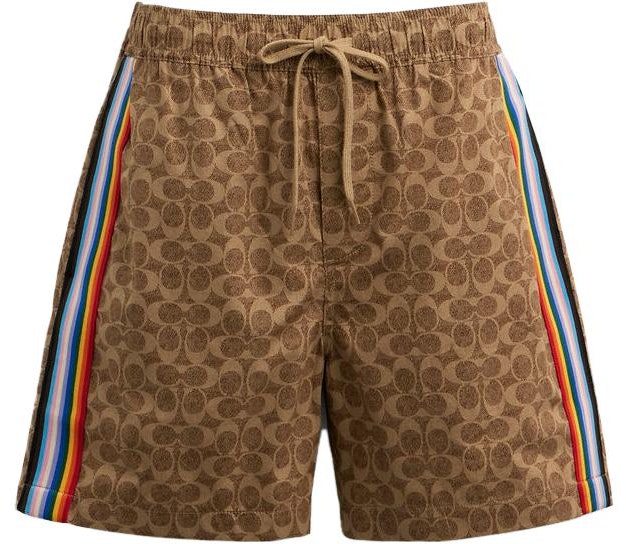 coach-brown-striped-print-drawstring-casual-shorts-ch-784-uyj