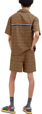 COACH 棕色条纹印花抽绳休闲短裤. CH784-UYJ Shop COACH 棕色条纹印花抽绳休闲短裤. CH784-UYJ