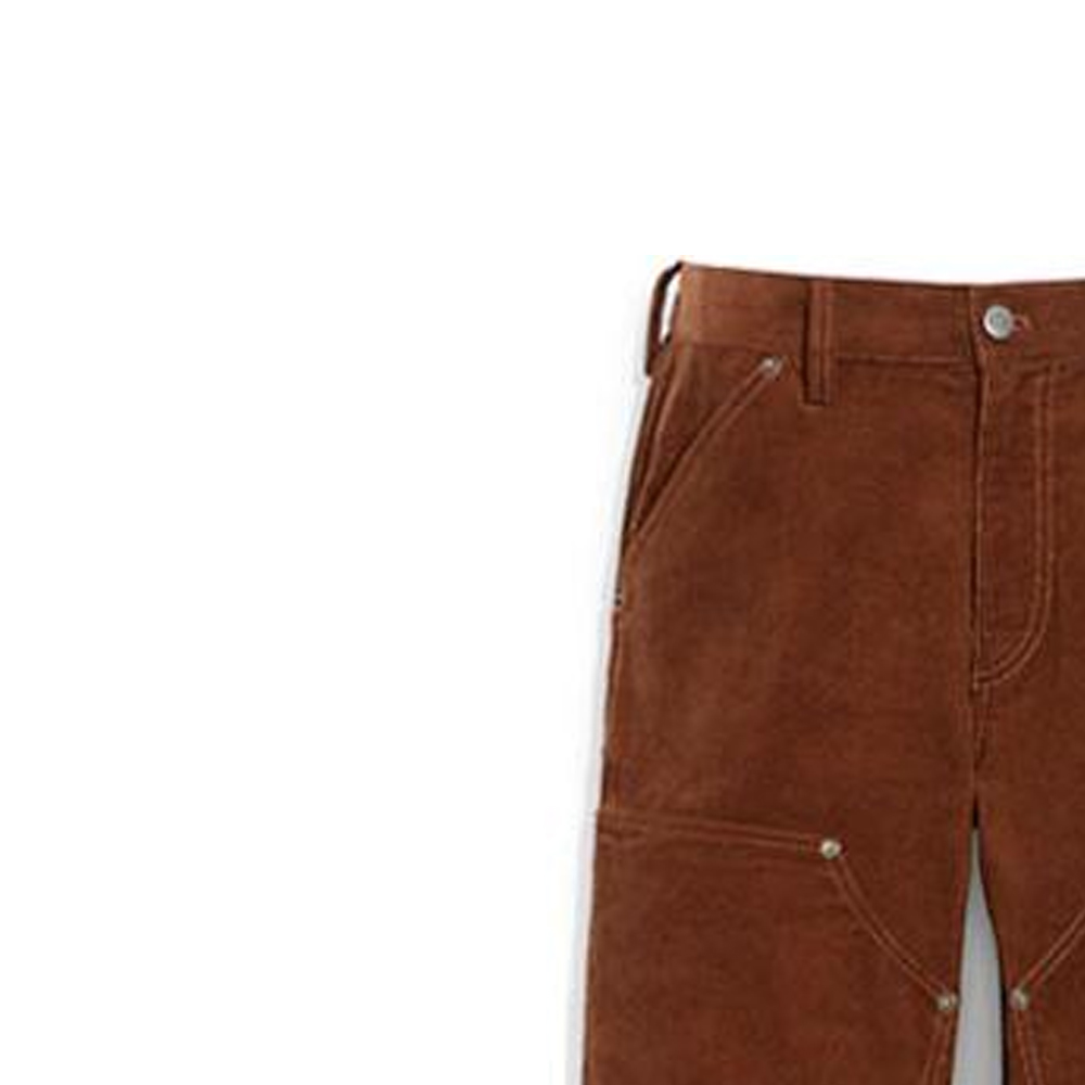 Lookbook COACH Celana Cokelat Casual Straight-Leg dengan Kancing. CG692-BRN