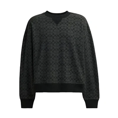 COACH Charcoal Grey Logo Print Crewneck Sweatshirt. CP977-R8E