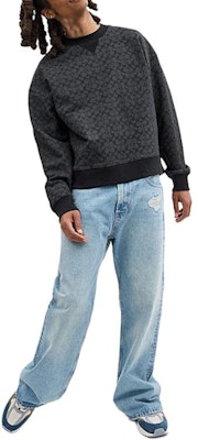 COACH Crewneck Sweatshirt Abu-abu Arang Logo Print. CP977-R8E Lookbook COACH Crewneck Sweatshirt Abu-abu Arang Logo Print. CP977-R8E