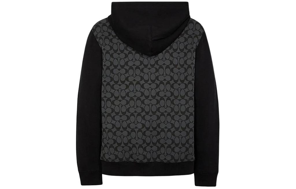 Lookbook 蔻驰 男士拼色设计炭灰色印花标志拉链连帽衫. C7817-R8E