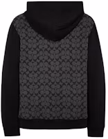 Lookbook COACH Hoodie Zip-Up Kelabu Arang dengan Rekaan Colorblock dan Logo. C7817-R8E